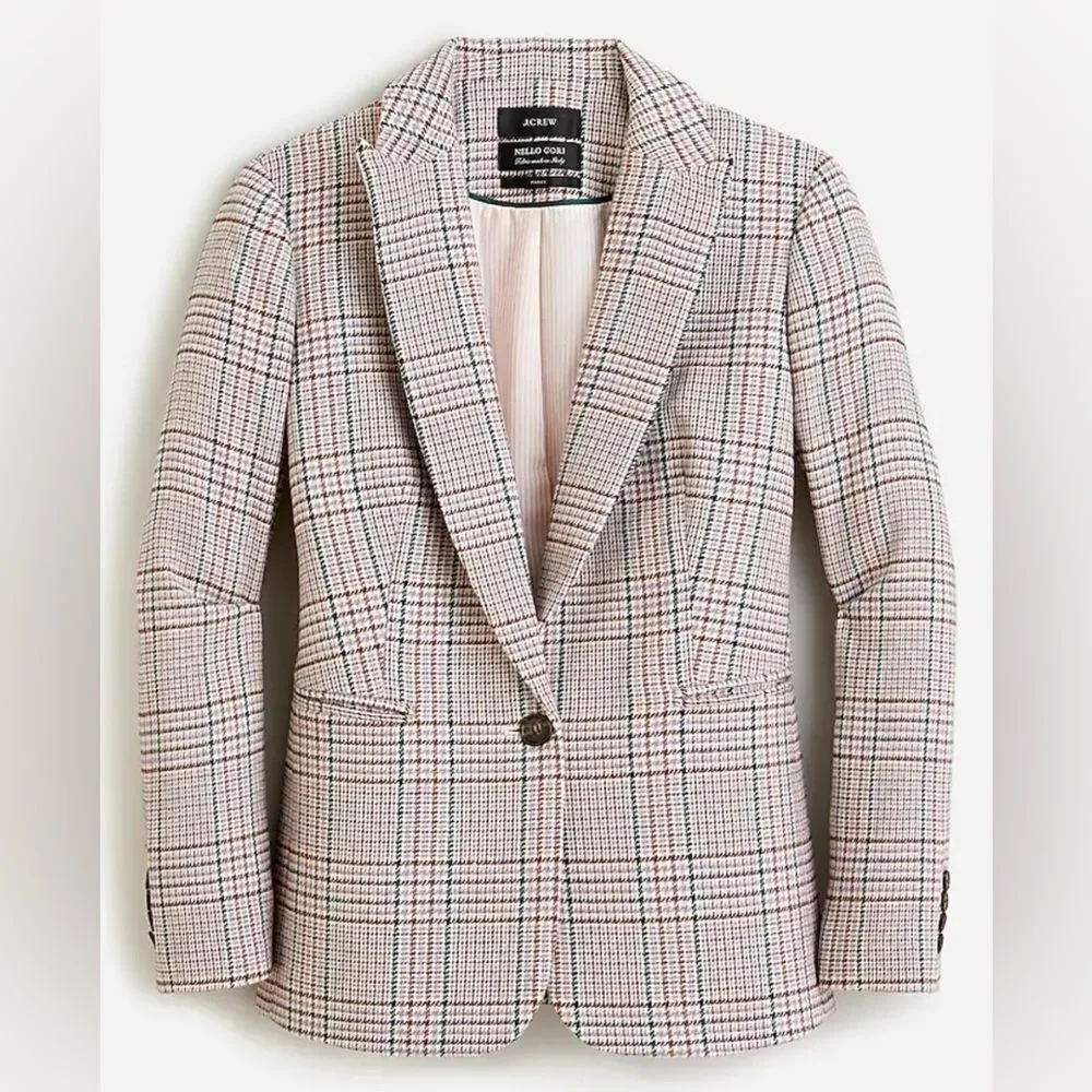 NEW J crew Parke blazer in ivory plaid Italian wool Size 0